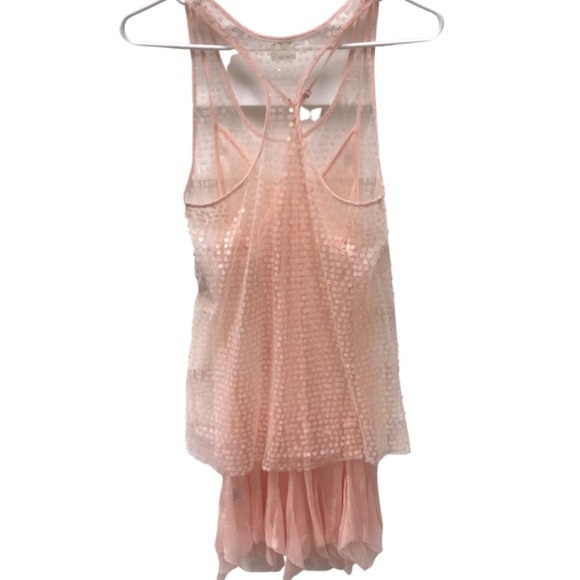 NWT Free People Intimately XS, Sheer Sequined, Slip Dress, Razorback Pink/Peach - Picture 4 of 10
